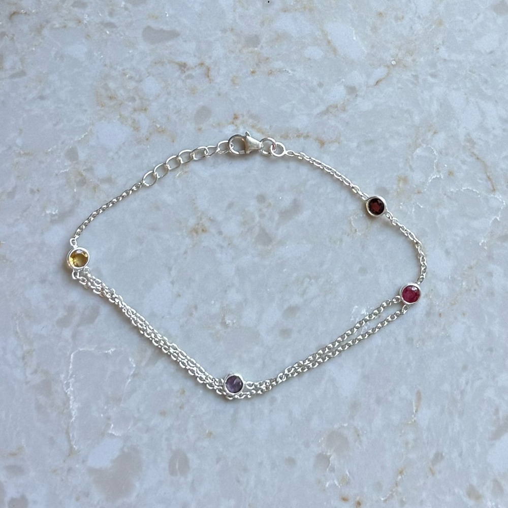 NWOT Sundance Sunset Bracelet, Citrine, Amethyst, Pink Tourmaline, Garnet